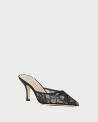 Loeffler Randall Layla Black Lace Mesh Mule L Pumps L Footwear | Women Pumps &amp; Mules