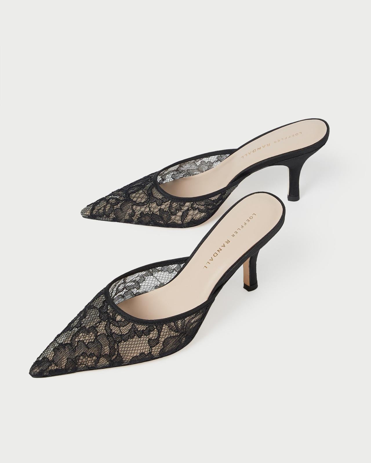 Loeffler Randall Layla Black Lace Mesh Mule L Pumps L Footwear | Women Pumps &amp; Mules