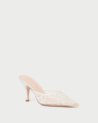 Loeffler Randall Layla White Lace Mule | Women Pumps &amp; Mules