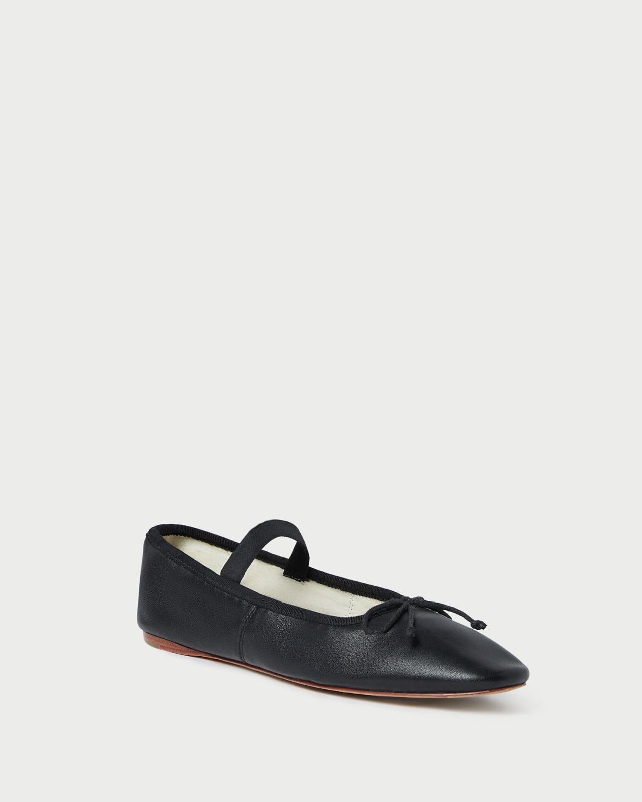 Loeffler Randall Leonie Black Leather Ballet Flat | Women Flats &amp; Loafers