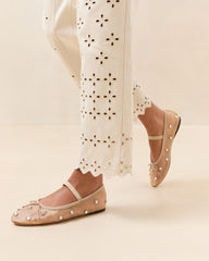 Loeffler Randall Leonie Caramel/Crystal Ballet Flat L Flats L Footwear | Women Flats &amp; Loafers