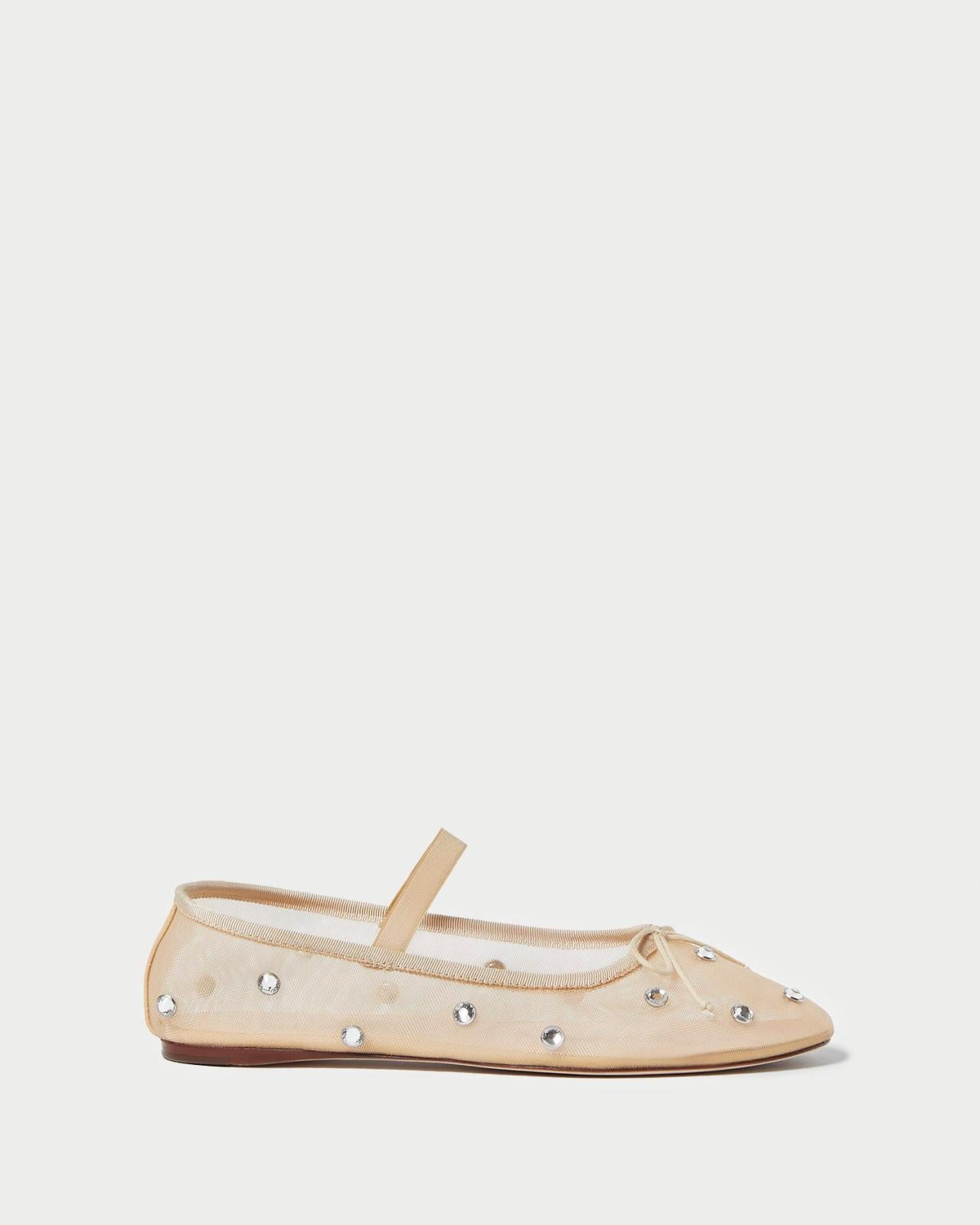 Loeffler Randall Leonie Caramel/Crystal Ballet Flat L Flats L Footwear | Women Flats &amp; Loafers