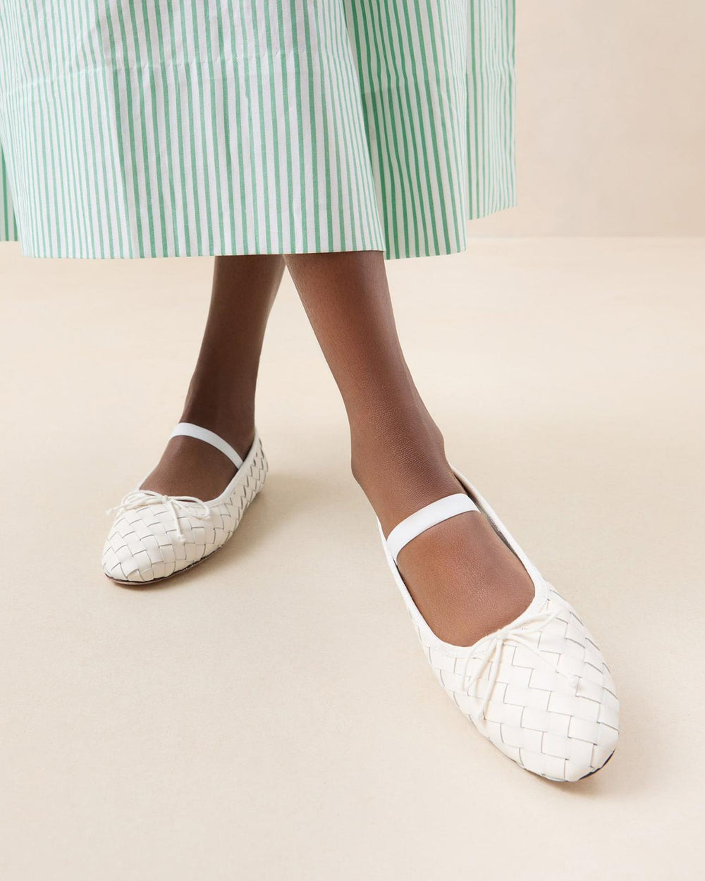 Loeffler Randall Leonie Cream Woven Ballet Flat I Flats I Footwear | Women Flats &amp; Loafers