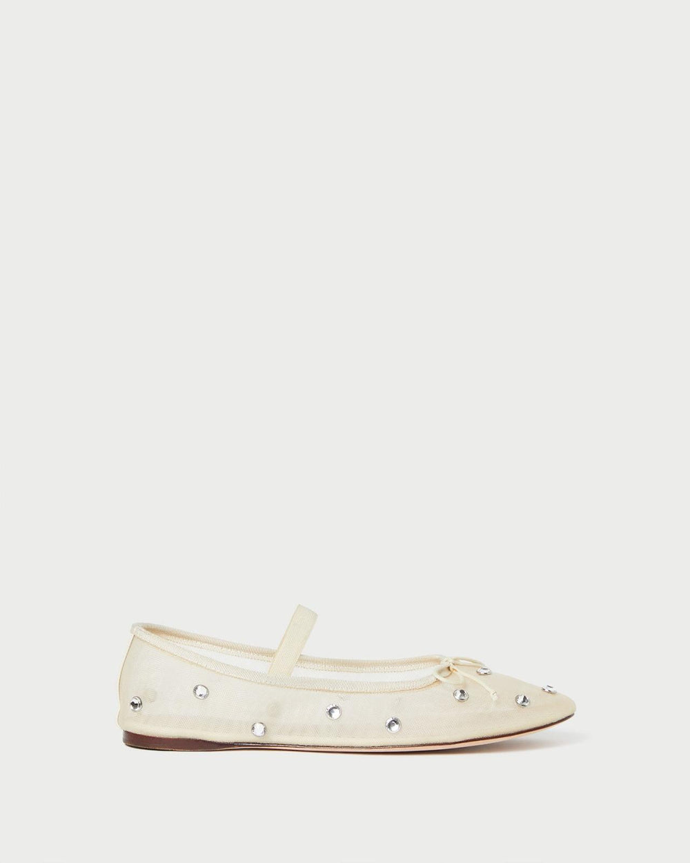 Loeffler Randall Leonie Cream/Crystal Ballet Flat L Flats L Footwear | Women Flats &amp; Loafers