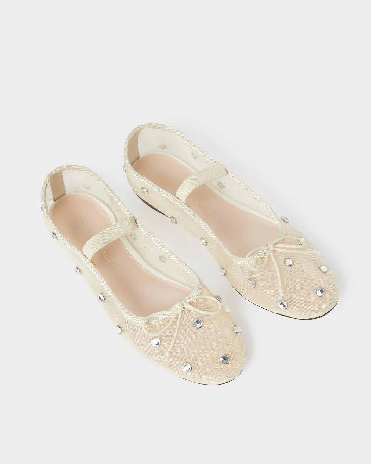 Loeffler Randall Leonie Cream/Crystal Ballet Flat L Flats L Footwear | Women Flats &amp; Loafers