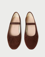 Loeffler Randall Leonie Espresso Suede Ballet Flat | Women Flats &amp; Loafers