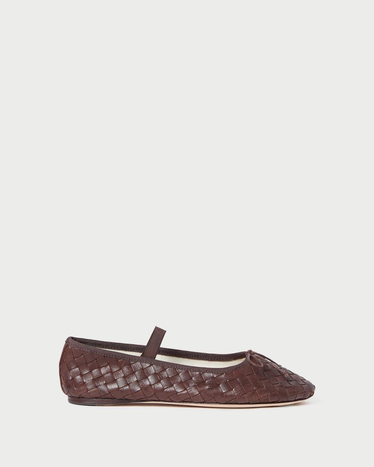 Loeffler Randall Leonie Espresso Woven Ballet Flat | Women Flats &amp; Loafers