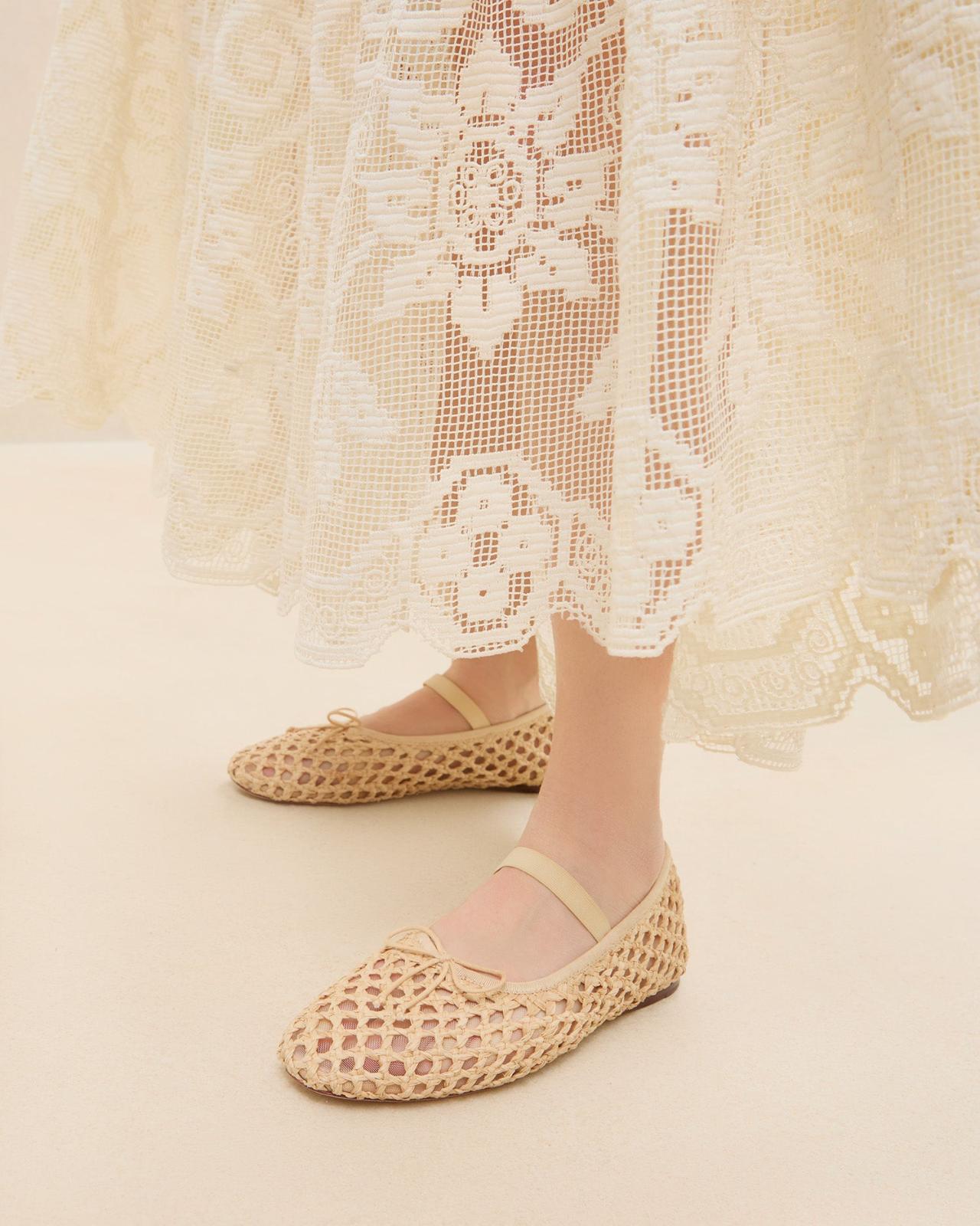 Loeffler Randall Leonie Natural Crochet Ballet Flat L Flats L Footwear | Women Flats &amp; Loafers