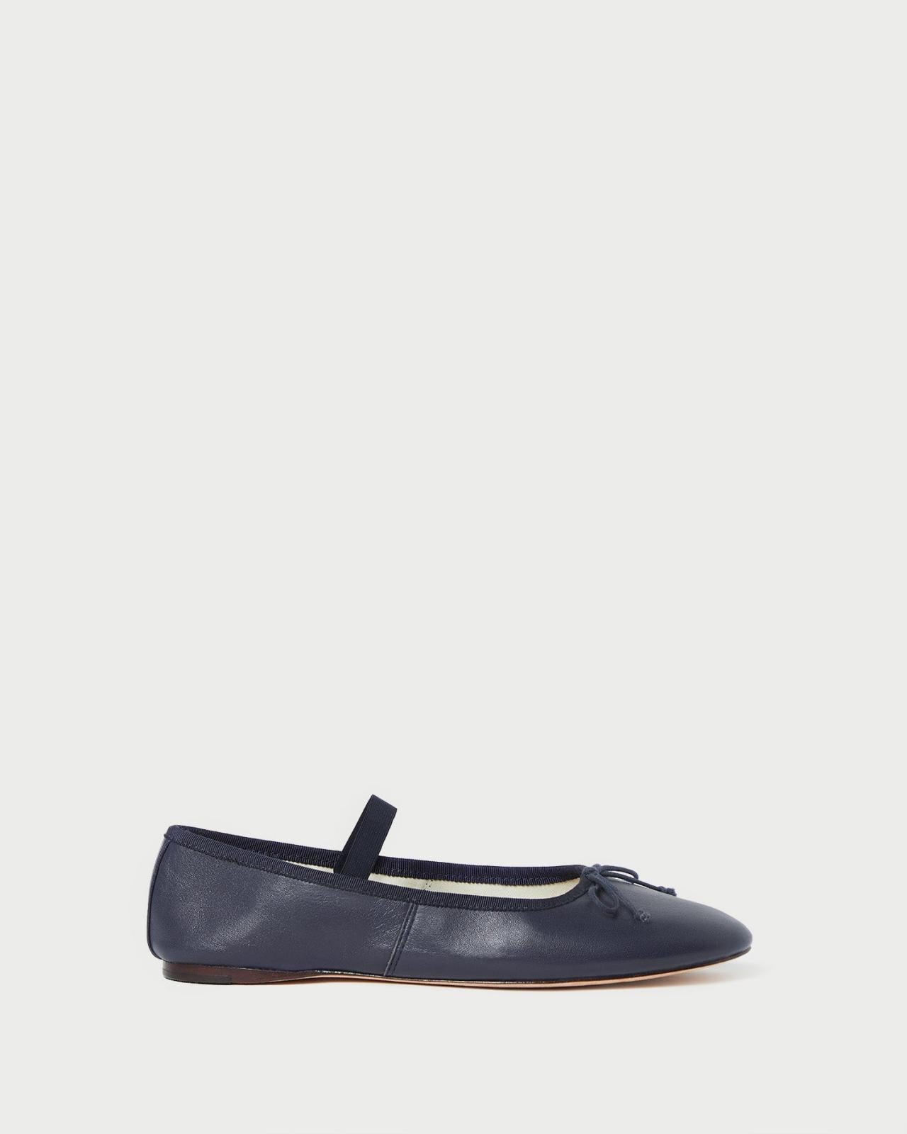 Loeffler Randall Leonie Navy Leather Ballet Flat L Flats L Footwear | Women Flats &amp; Loafers