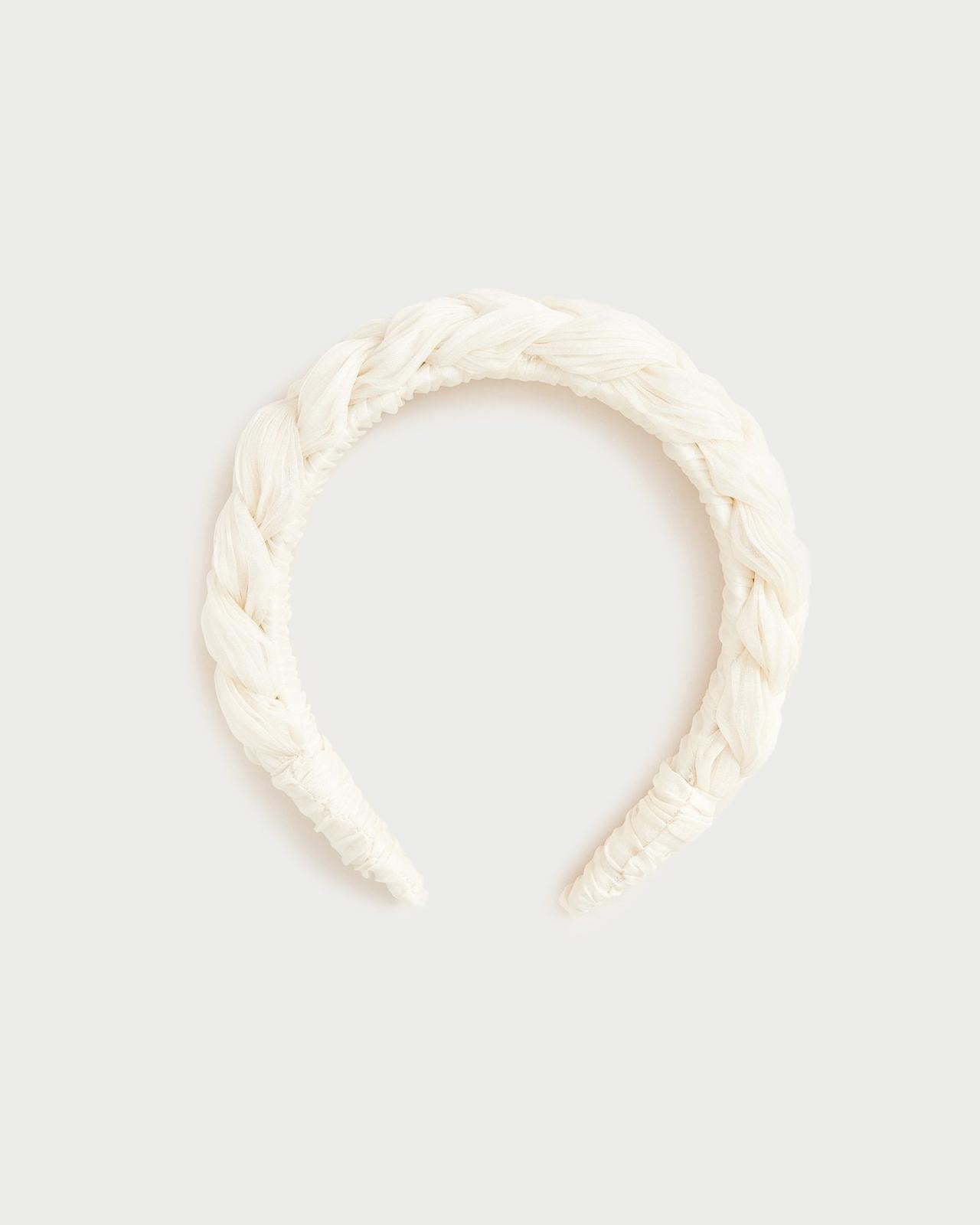 Loeffler Randall Lilac Pleated Braid Headband Pearl | Women Accessories