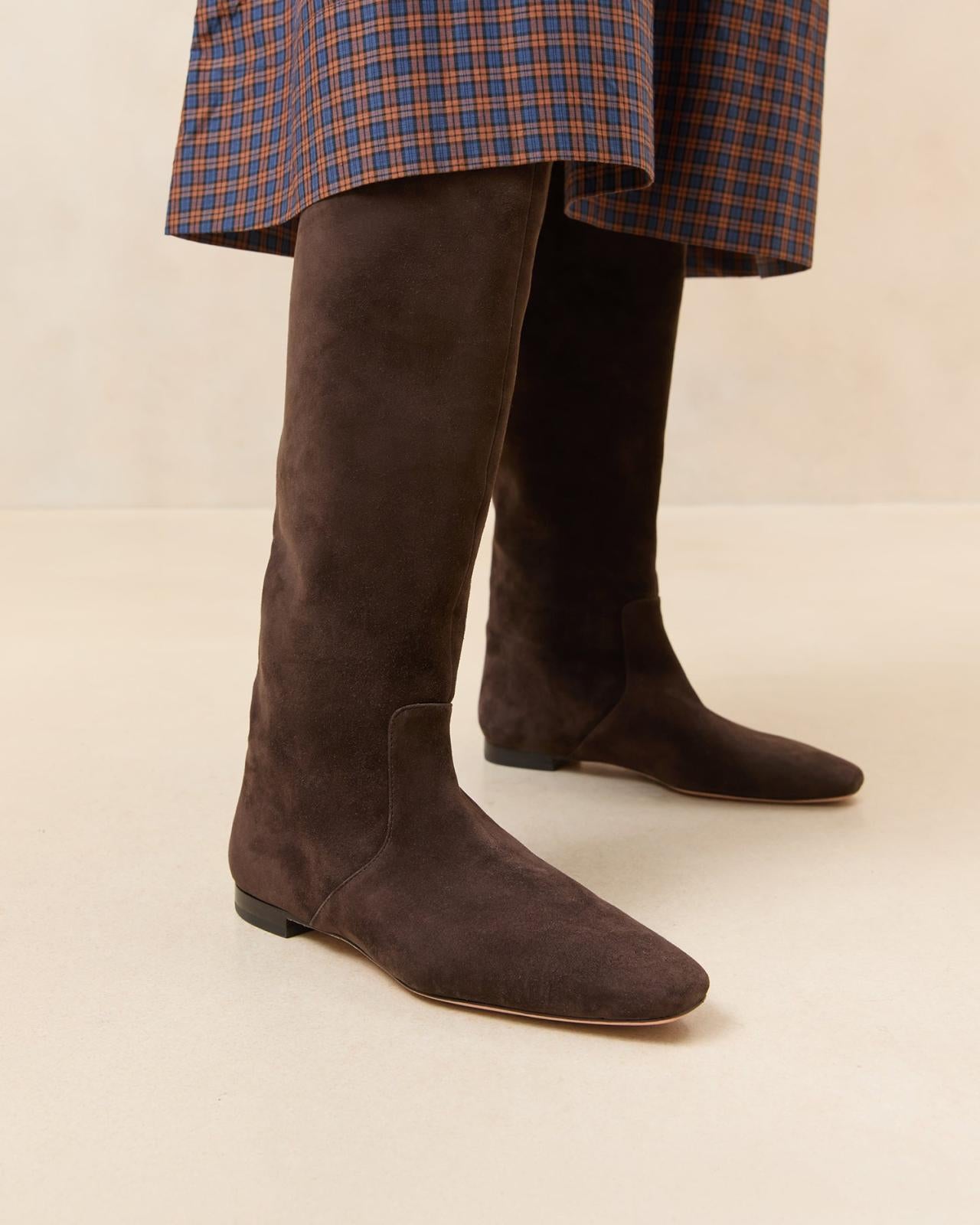 Loeffler Randall Lillian Brown Suede Tall Boot | Women Boots