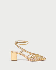 Loeffler Randall Livvy Gold Leather Heeled Sandal I Heeled Sandals I Footwear | Women Heeled Sandals