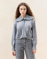 Loeffler Randall Lo Grey Collared Cardigan L Sweaters &amp; Knits L Apparel | Women Knitwear