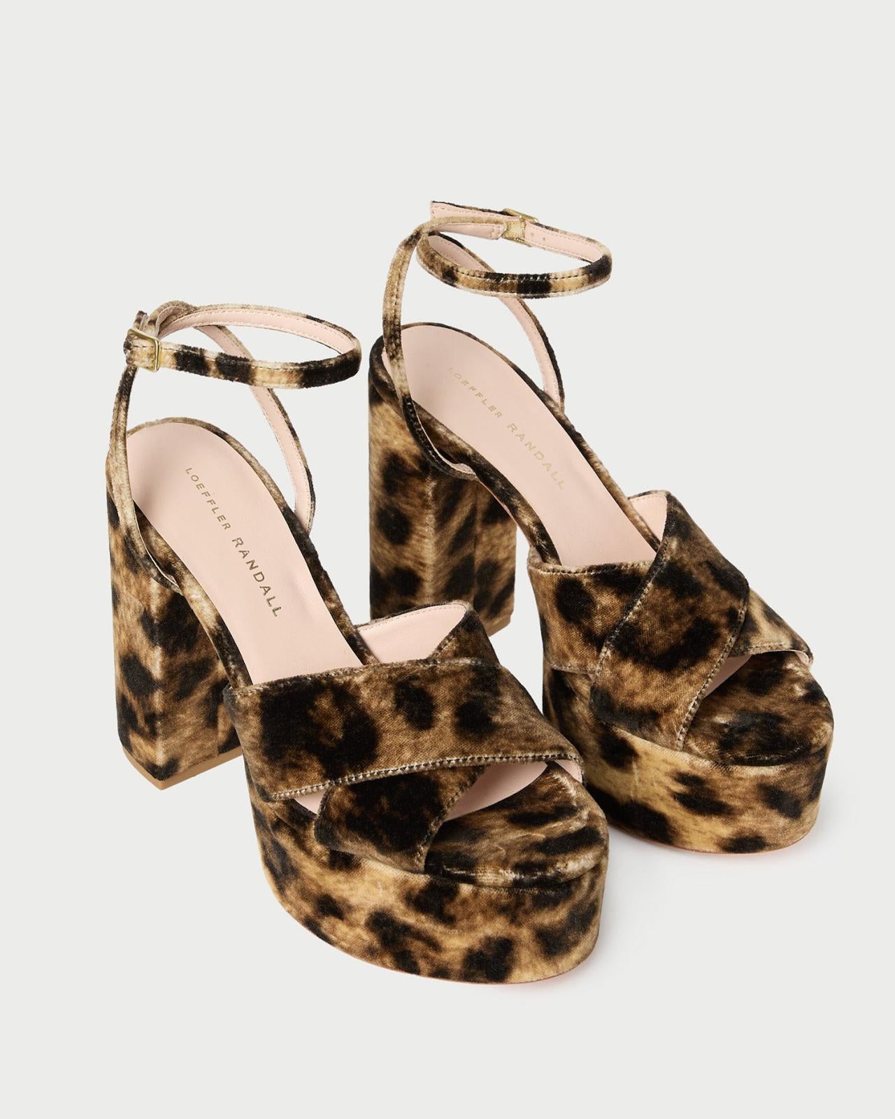 Loeffler Randall Loretta Leopard Velvet Platform Sandal | Women Heeled Sandals