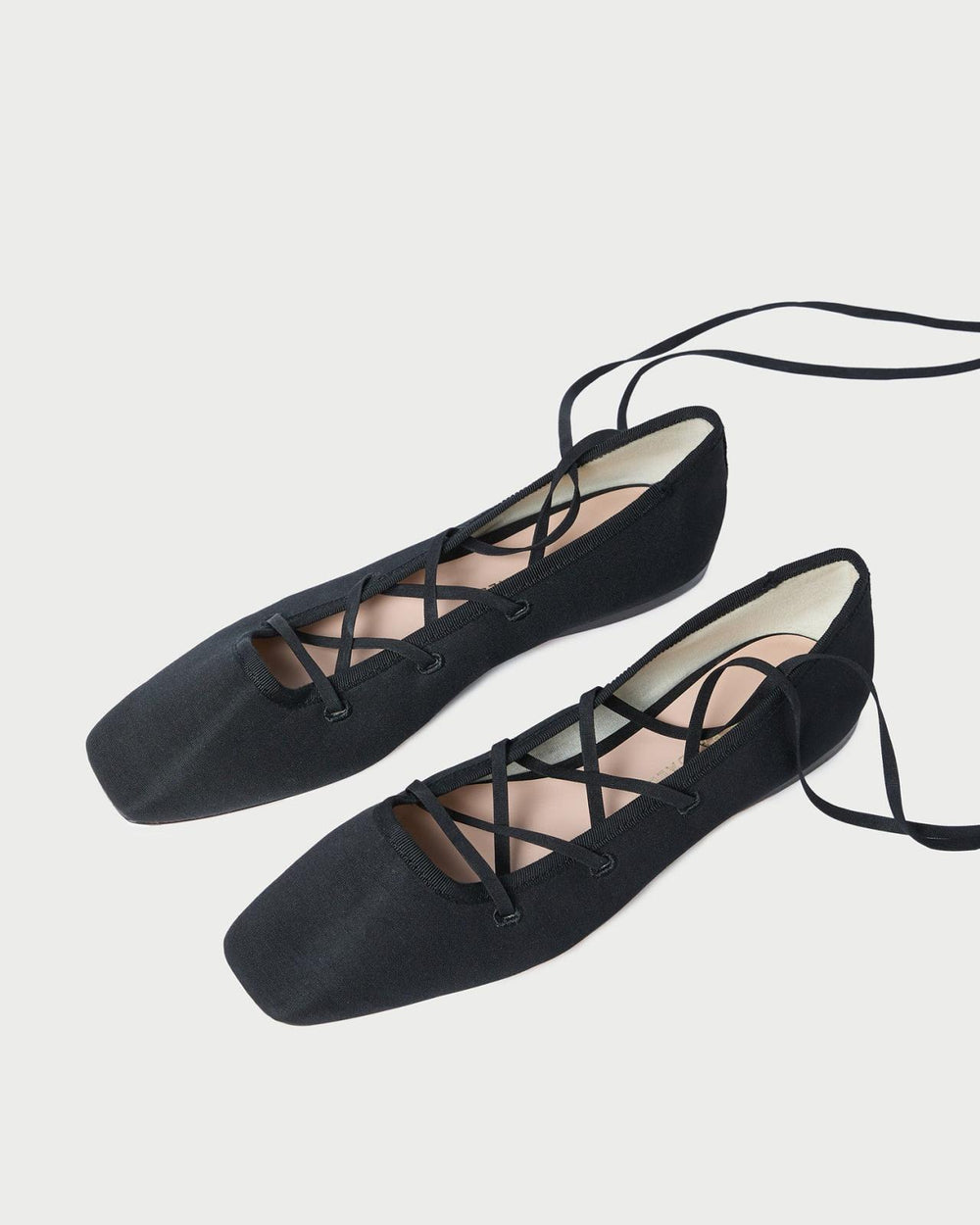 Loeffler Randall Louisa Black Lace-Up Ballet Flat | Women Flats &amp; Loafers