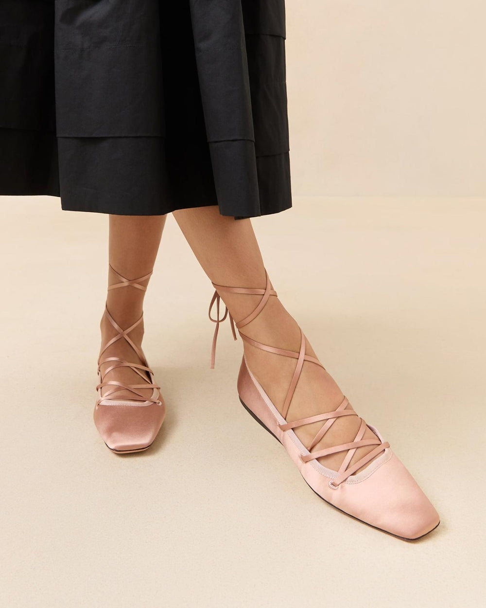 Loeffler Randall Louisa Blush Lace-Up Ballet Flat | Women Flats &amp; Loafers