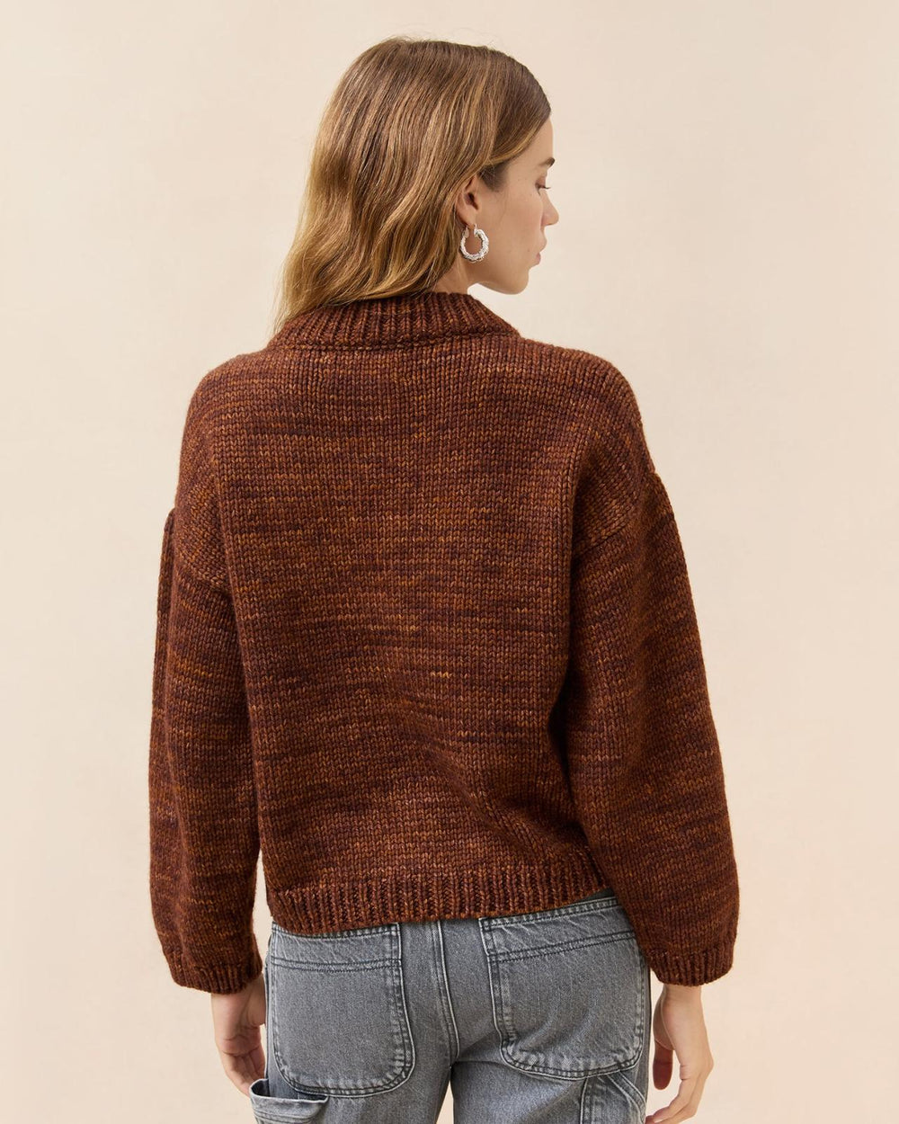 Loeffler Randall Maddie Brown Wool Cardigan | Women Knitwear
