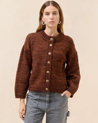 Loeffler Randall Maddie Brown Wool Cardigan | Women Tops