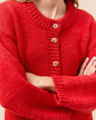 Loeffler Randall Maddie Red Wool Cardigan | Women Knitwear