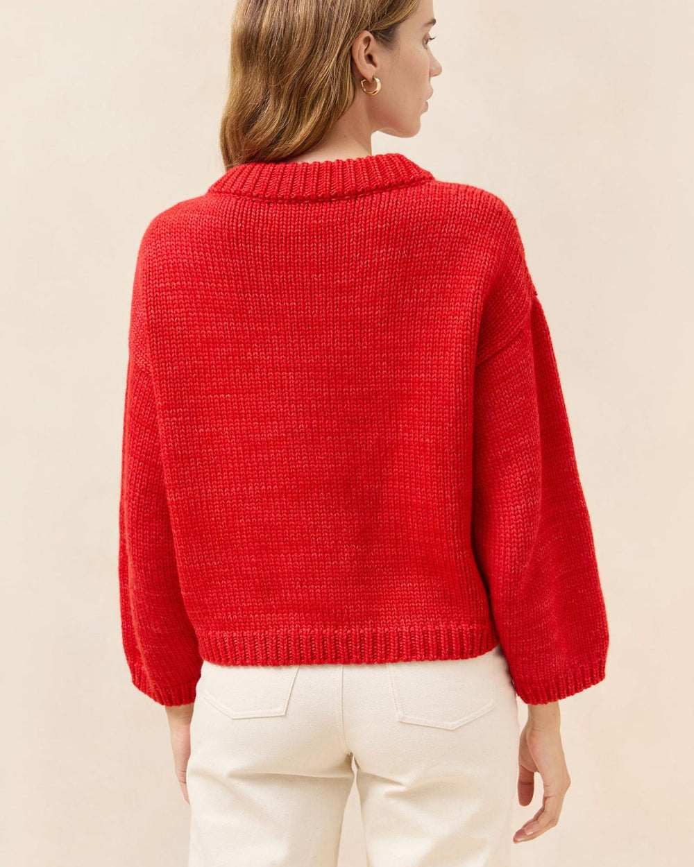 Loeffler Randall Maddie Red Wool Cardigan | Women Knitwear