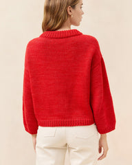 Loeffler Randall Maddie Red Wool Cardigan | Women Knitwear