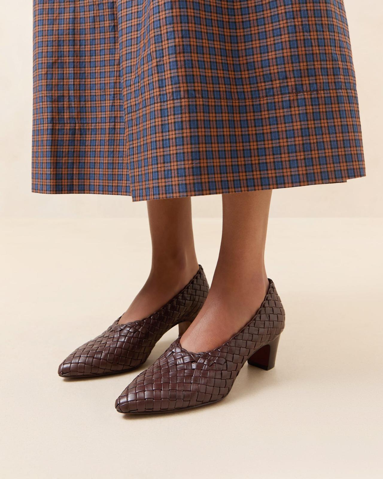 Loeffler Randall Maeve Espresso Woven Low Pump | Women Pumps &amp; Mules
