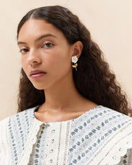 Loeffler Randall Mai Gold/Pearl Flower Earrings L Jewelry L Accessories | Women Accessories