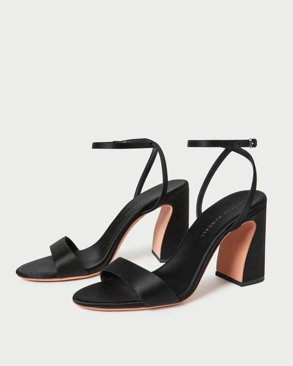 Loeffler Randall Malia Black Satin Heeled Sandal | Women Heeled Sandals