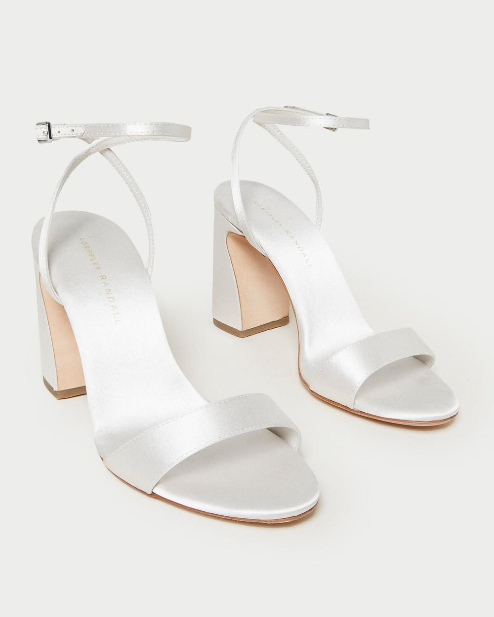 Loeffler Randall Malia Cream Curved-Heel Sandal L Heeled Sandals L Footwear | Women Heeled Sandals