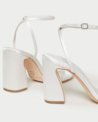 Loeffler Randall Malia Cream Curved-Heel Sandal L Heeled Sandals L Footwear | Women Heeled Sandals