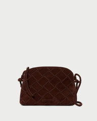 Loeffler Randall Mallory Espresso Woven Suede Crossbody | Women Crossbodies