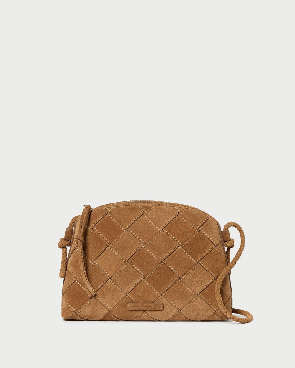 Loeffler Randall Mallory Toffee Woven Suede Crossbody I Crossbodies I Handbags | Women Crossbodies