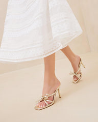 Loeffler Randall Margi Champagne Bow Heel I Heeled Sandals I Footwear | Women Heeled Sandals