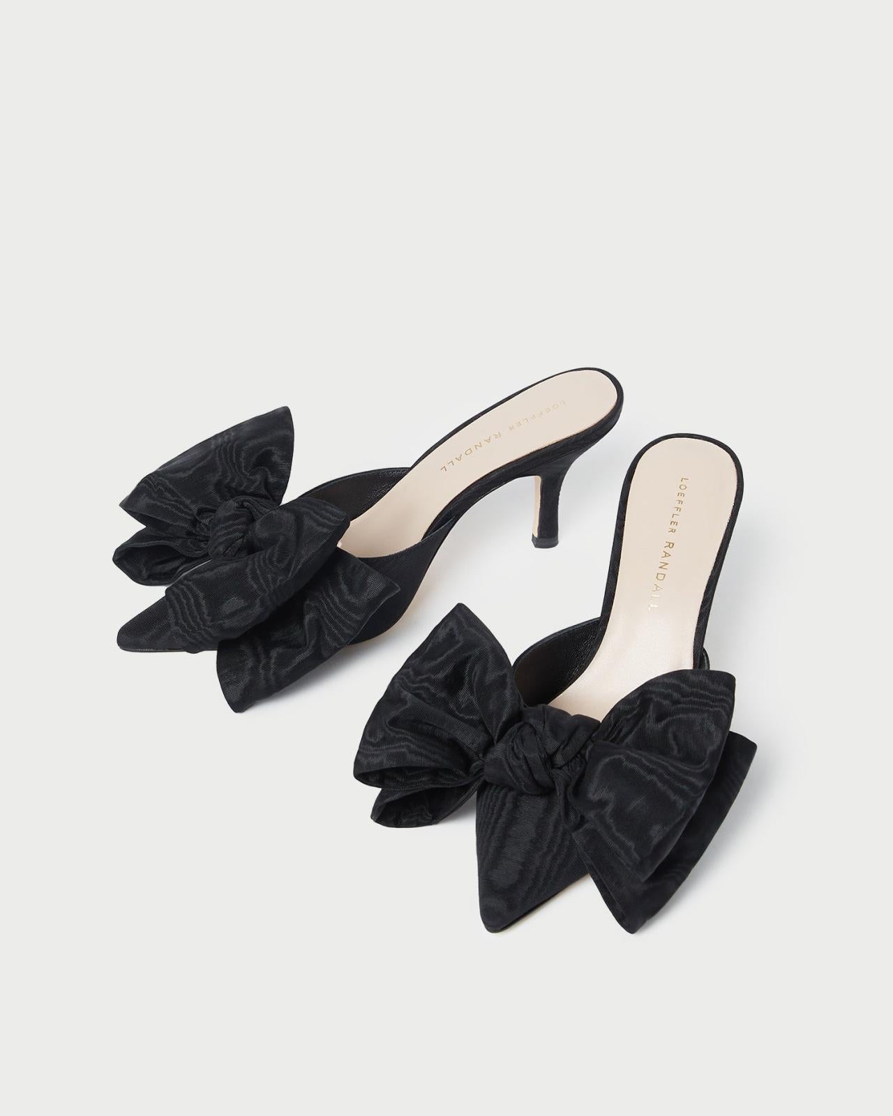 Loeffler Randall Margot Black Moiré Bow Mule L Pumps L Footwear | Women Pumps &amp; Mules
