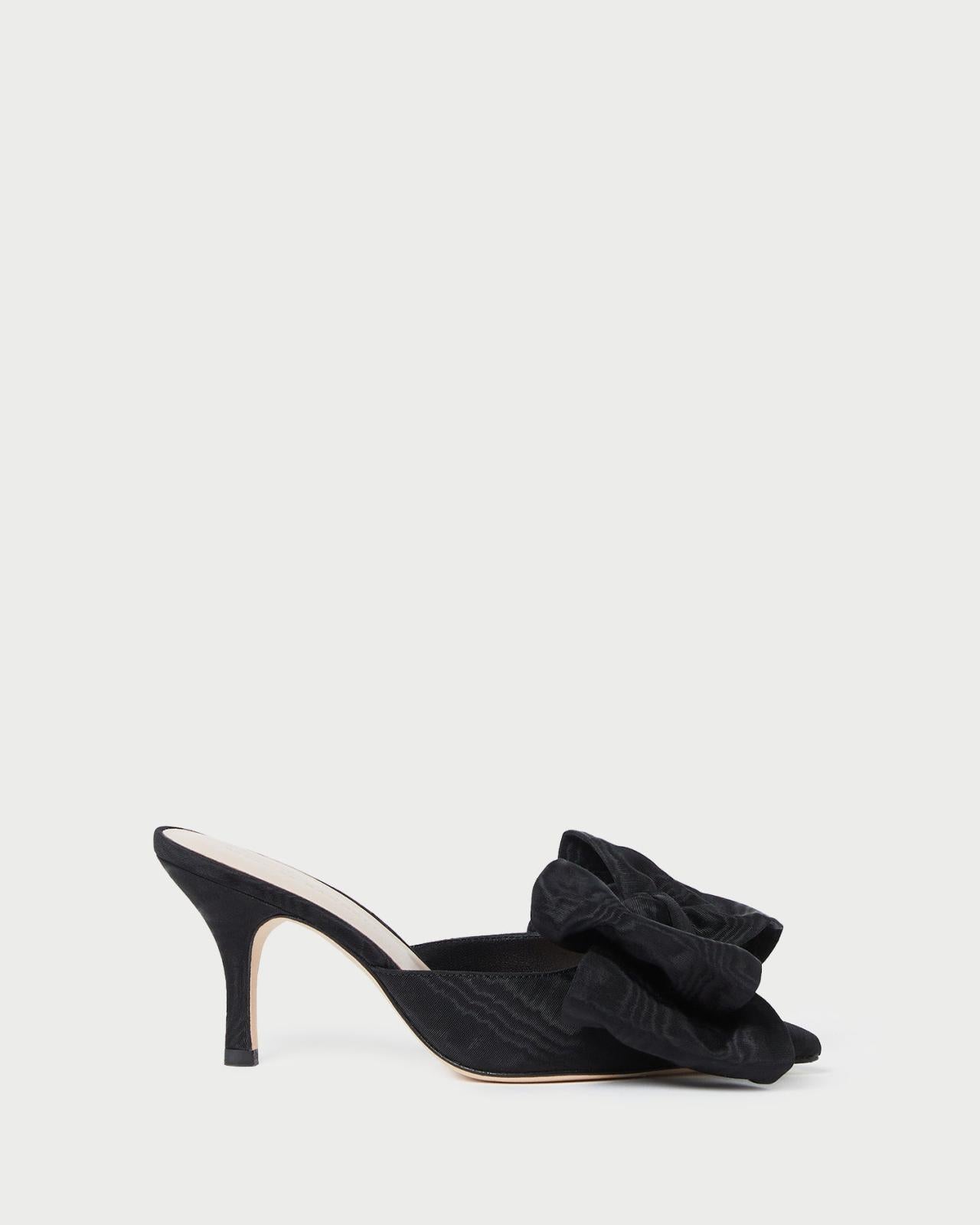 Loeffler Randall Margot Black Moiré Bow Mule L Pumps L Footwear | Women Pumps &amp; Mules