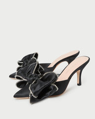 Loeffler Randall Margot Black/Crystal Bow Mule | Women Pumps &amp; Mules