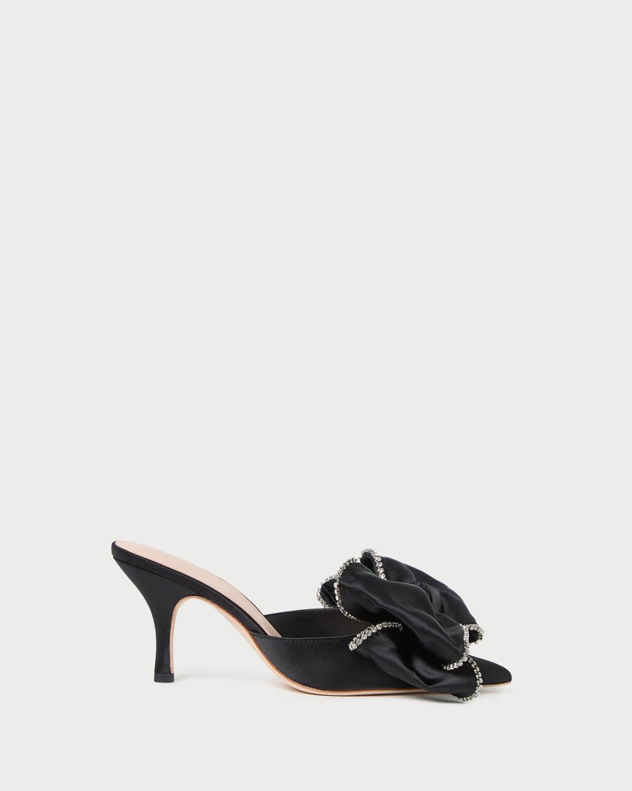 Loeffler Randall Margot Black/Crystal Bow Mule | Women Pumps &amp; Mules