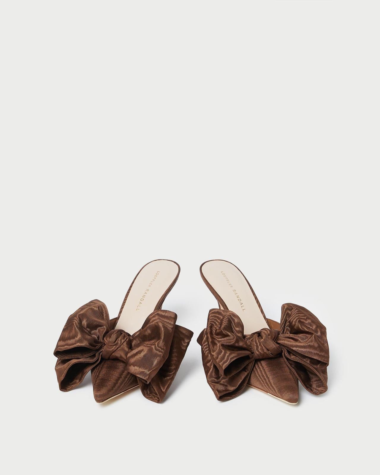 Loeffler Randall Margot Chocolate Moiré Bow Mule L Pumps L Footwear | Women Pumps &amp; Mules