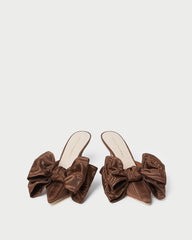 Loeffler Randall Margot Chocolate Moiré Bow Mule L Pumps L Footwear | Women Pumps &amp; Mules