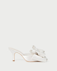 Loeffler Randall Margot Cream Satin Bow Mule L Pumps L Footwear | Women Pumps &amp; Mules