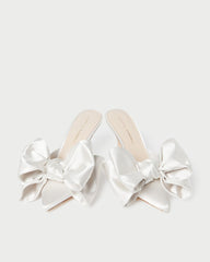 Loeffler Randall Margot Cream Satin Bow Mule L Pumps L Footwear | Women Pumps &amp; Mules
