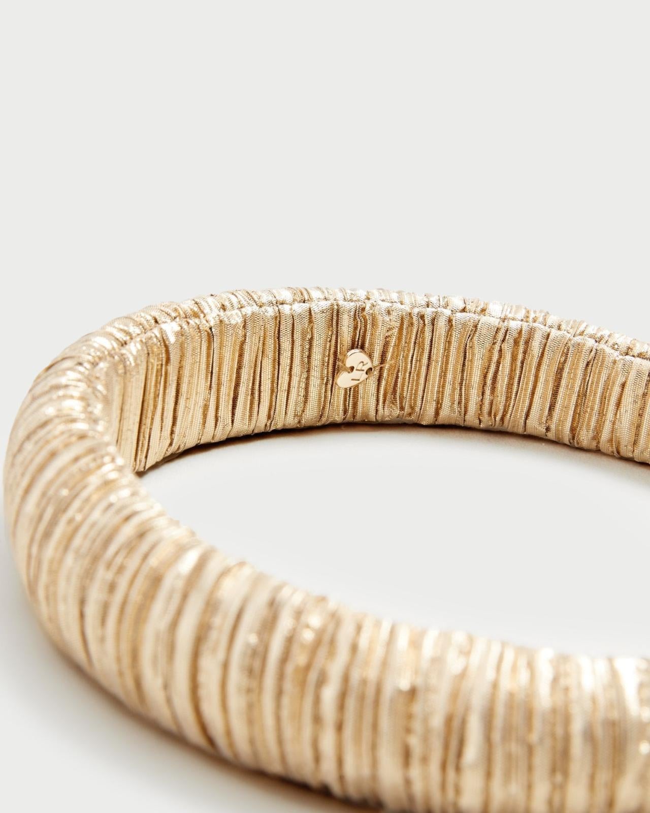 Loeffler Randall Marina Puffy Headband Gold | Women Accessories