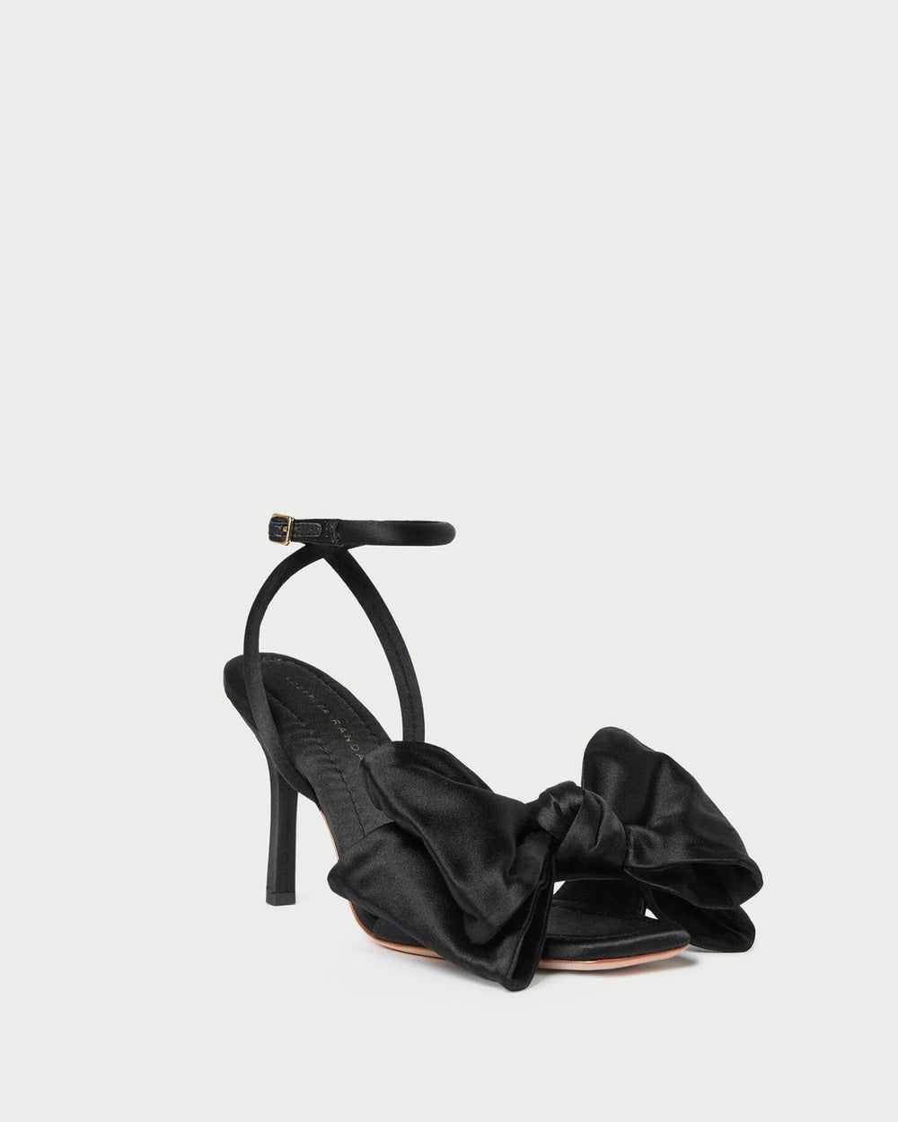 Loeffler Randall Marlena Black Satin Bow Sandal | Women Heeled Sandals