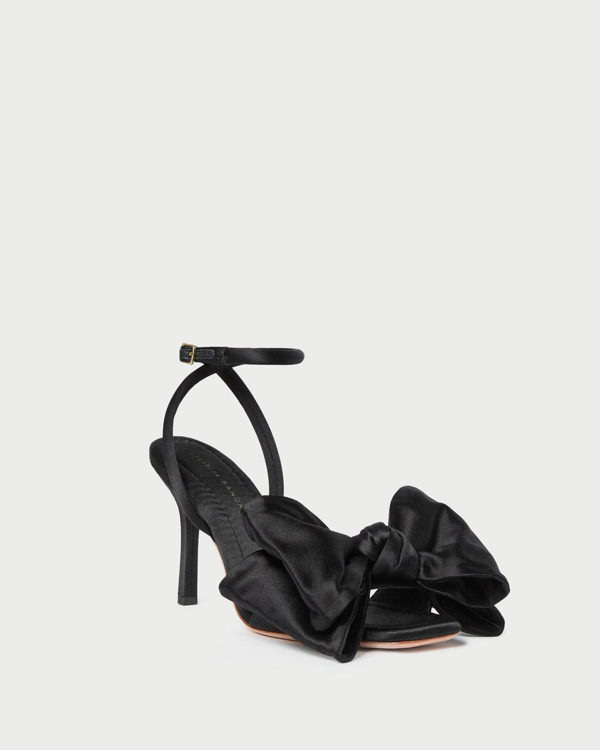 Loeffler Randall Marlena Black Satin Bow Sandal | Women Heeled Sandals