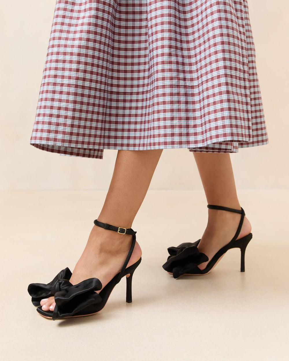 Loeffler Randall Marlena Black Satin Bow Sandal | Women Heeled Sandals