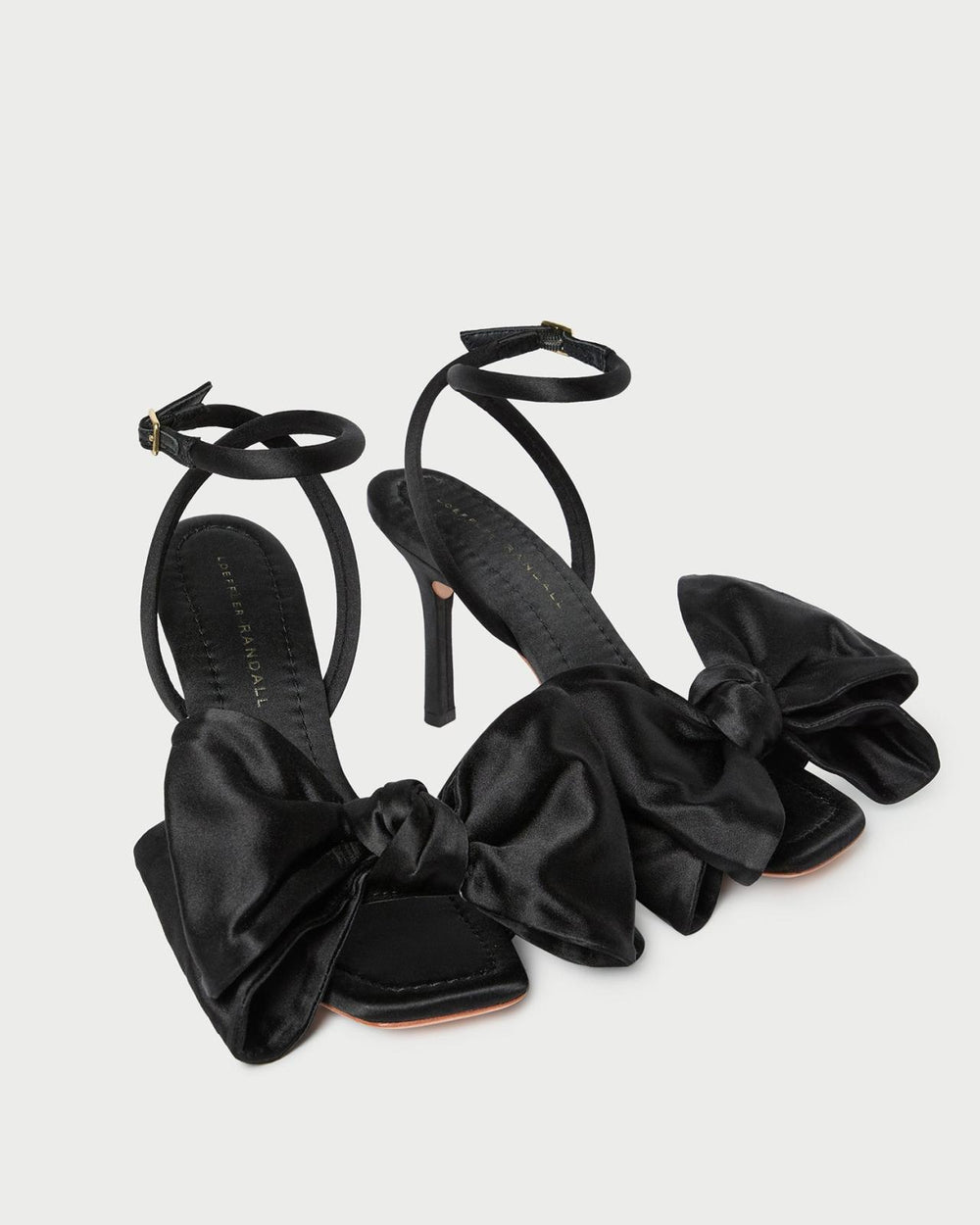 Loeffler Randall Marlena Black Satin Bow Sandal | Women Heeled Sandals