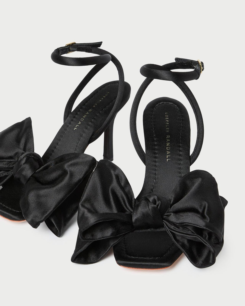Loeffler Randall Marlena Black Satin Bow Sandal | Women Heeled Sandals