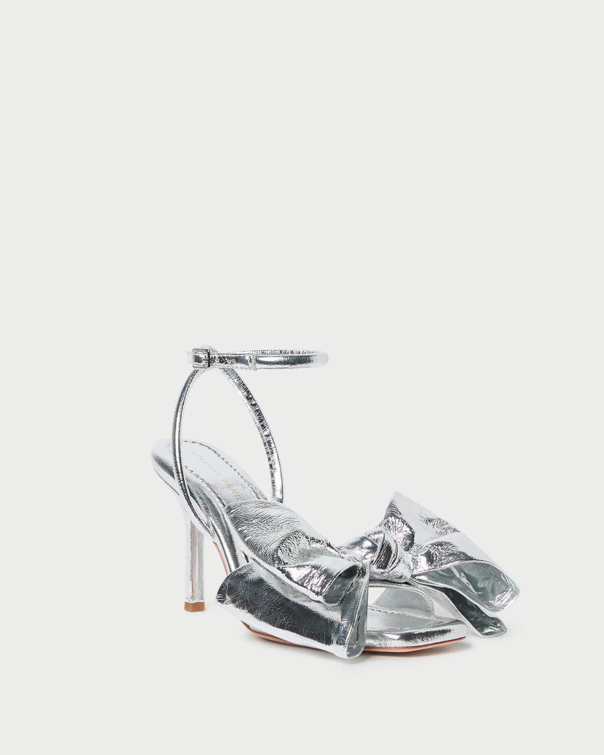 Loeffler Randall Marlena Silver Leather Bow Sandal | Women Heeled Sandals