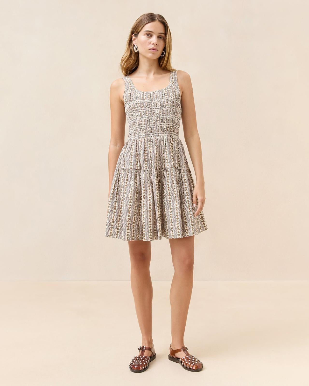 Loeffler Randall Melody Navy Gingham Mini Dress | Women Dresses