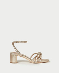 Loeffler Randall Mikel Champagne Bow Mid-Heel Sandal L Heeled Sandals L Footwear | Women Heeled Sandals